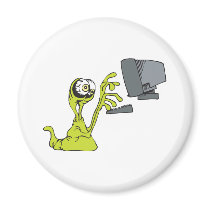 green computer typing alien monster blob magnet