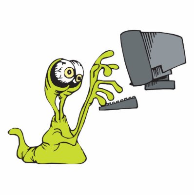 green computer typing alien monster blob photo cut out Zazzle_photosculpture