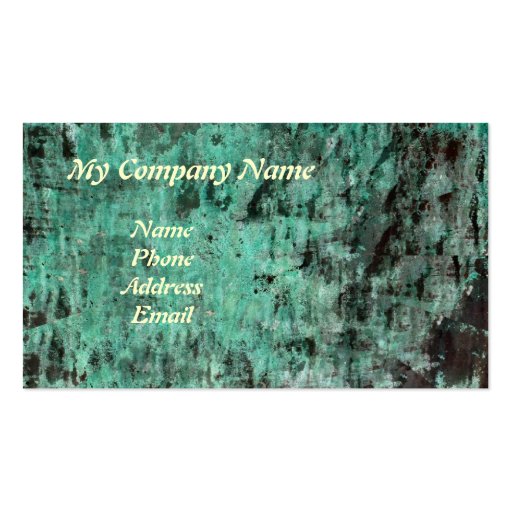 Green Copper Patina Texture Business Card Templates (front side)