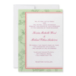 Green/Coral Wedding Invitation