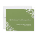 Green corner scroll wedding enclosure response invitation