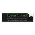 Green Council Bumper Sticker bumper stickers