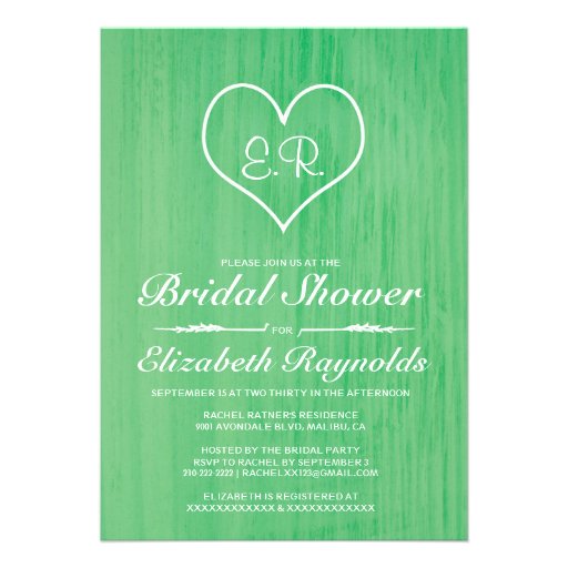 Green Country Bridal Shower Invitations