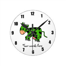 Green cow clock