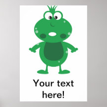 Green creature cartoon poster
