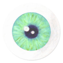 Green Creepy Eyeball Sticker by AshleySpatula Green Creepy Eyeball Sticker