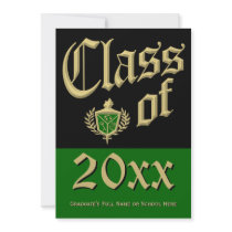Green Crest Graduation Announcement