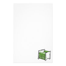 green crib custom stationery