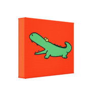 Green crocodile wrappedcanvas