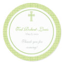 Green Cross Address Label/Favor Sticker sticker