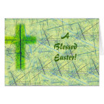 Green Cross on a Modern Abstract Background cards