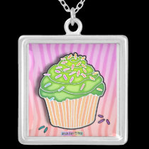 Green Cupcake Necklace necklaces