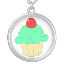 Green Cupcake necklaces