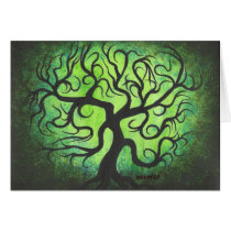 Green curly tree - Card cards