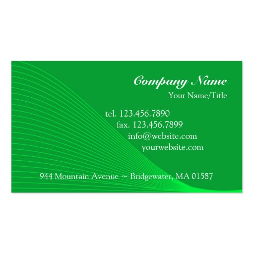 Green Curve Lines Business Card (front side)