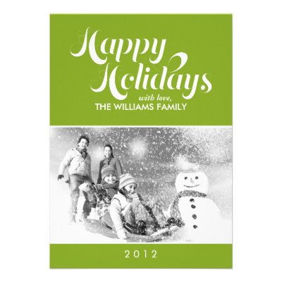 Green Custom Holiday Cards