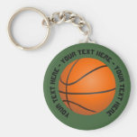 Green Customizable Basketball Keychain