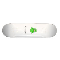 Green cute owl skate deck