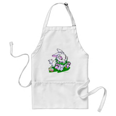 Green Cybunny racing through neggs Aprons by neopets