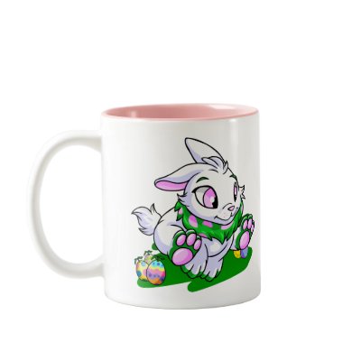 Green Cybunny racing through neggs Mug by neopets