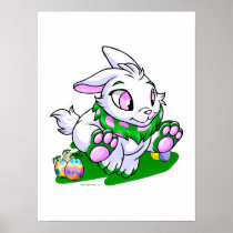 Green Cybunny racing through neggs posters