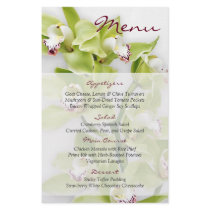 Green Cymbidium Orchid Floral Wedding Menu Card Flyer