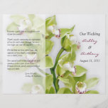 Green Cymbidium Orchid Floral Wedding Program Personalized Flyer