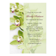 Green Cymbidium Orchid Retirement Invitation