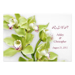 Green Cymbidium Orchid Wedding Reply RSVP Card Announcements