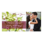 Green Cymbidium Orchid Wedding Thank You Photocard Personalized Photo Card