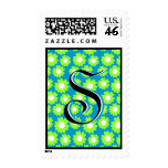 Green Daisy Monogram Postage