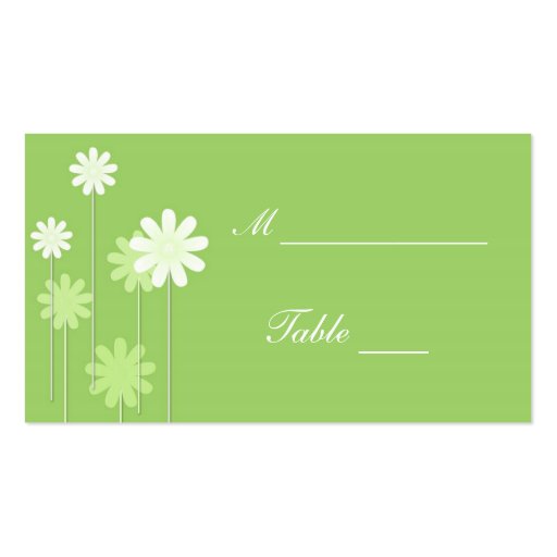 Green Daisy Wedding Place Card Holders Business Card