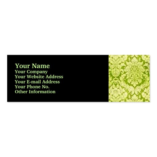 GREEN DAMASK BUSINESS CARDS