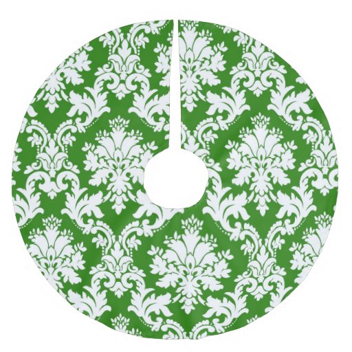 green damask christmas tree skirt zazzle green damask christmas tree skirt zazzle