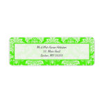 Green Damask Customizable Address Labels