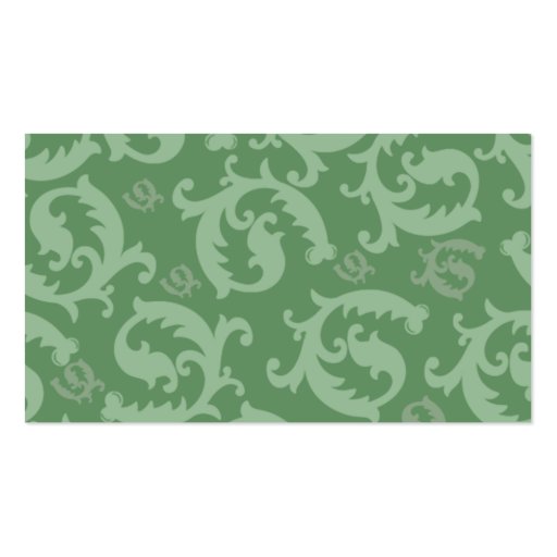 Green Damask Discount Promotional Punch Card Business Card (back side)
