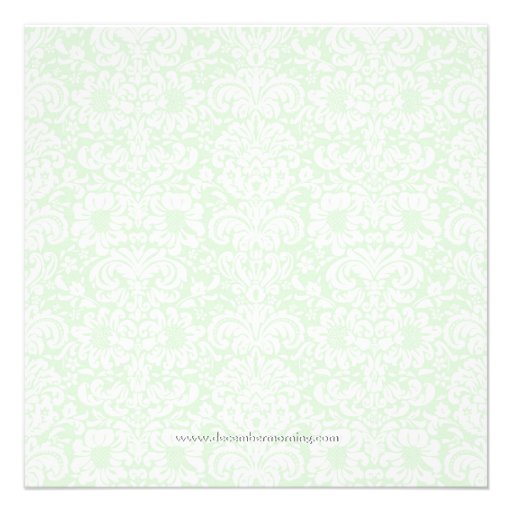 Green Damask Gender Reveal Shower Invitations