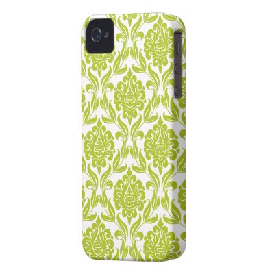 Iphone Green on Green Damask Pattern Iphone 4 Covers From Zazzle Com