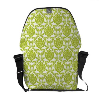 Green Damask Pattern Commuter Bag