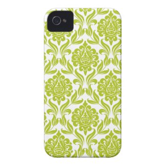 Green Damask Pattern iPhone 4 Covers