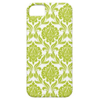 Green Damask Pattern Iphone 5 Cases