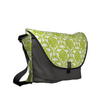 Green Damask Pattern Commuter Bag