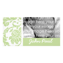 Green Damask Photo Card photo cards by myhome71 Green Damask Photo Card photo cards