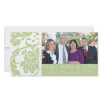 Green Damask Photo Card photo cards by myhome71 Green Damask Photo Card photo cards