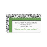 Green & Damask "Thank you for your business" Custom Address Label