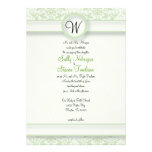 Green Damask Wedding Custom Announcement
