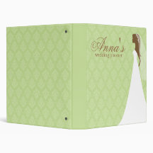 Green Damask Wedding Planner Binders