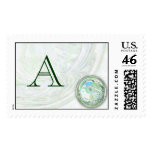 Green Dance Mandala - Monogram Postage stamps