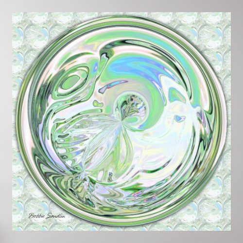 Green Dance Mandala Poster Print print