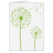 green dandelion cards